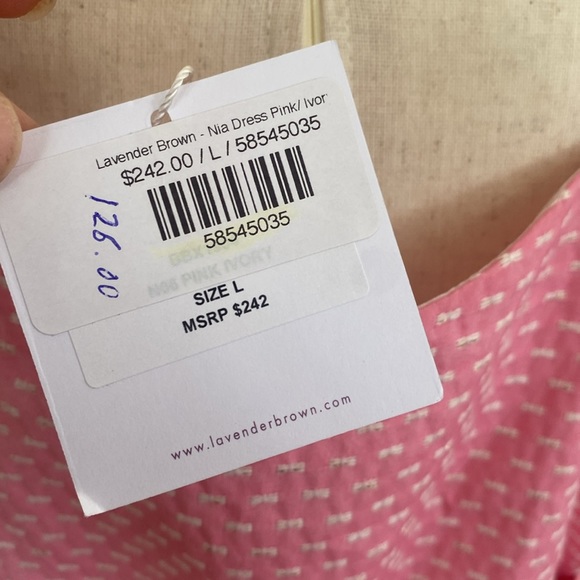 Lavender Brown Pink Belted Mini Dress Size Large NWT - Picture 8 of 10